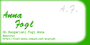 anna fogl business card